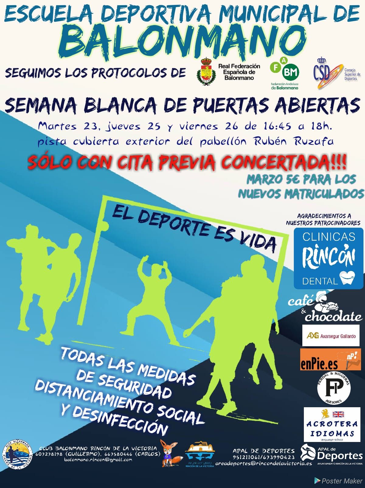 Actividad promocional de balonmano en Rincón de la Victoria