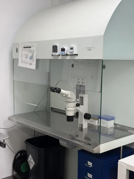 Cabina de trabajo del laboratorio de embriología